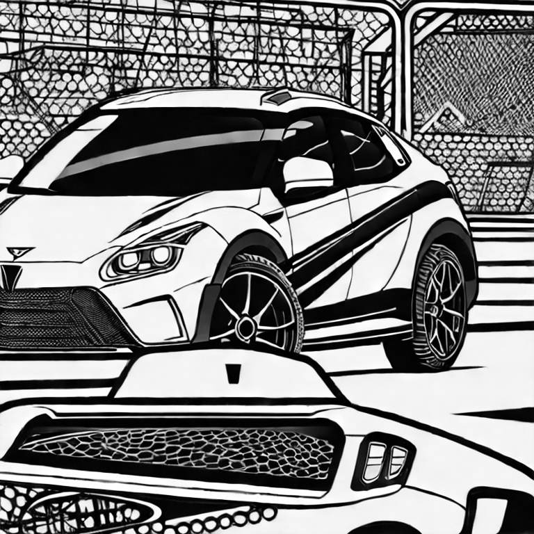 Coloring page of rocket league