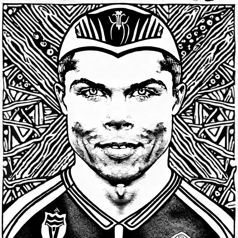 Coloring page of ronaldo