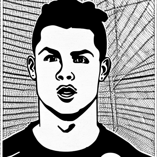Coloring page of ronaldo signing on the dole