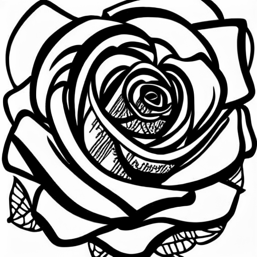 Coloring page of rose