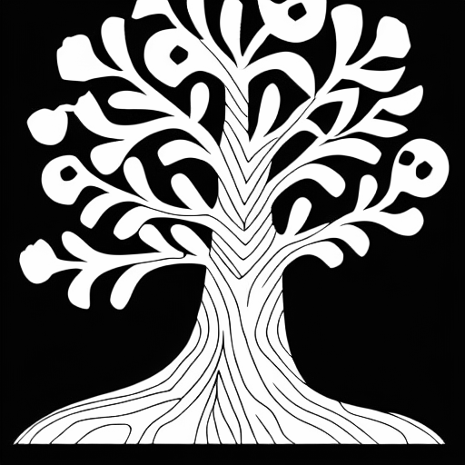 Coloring page of sad tree