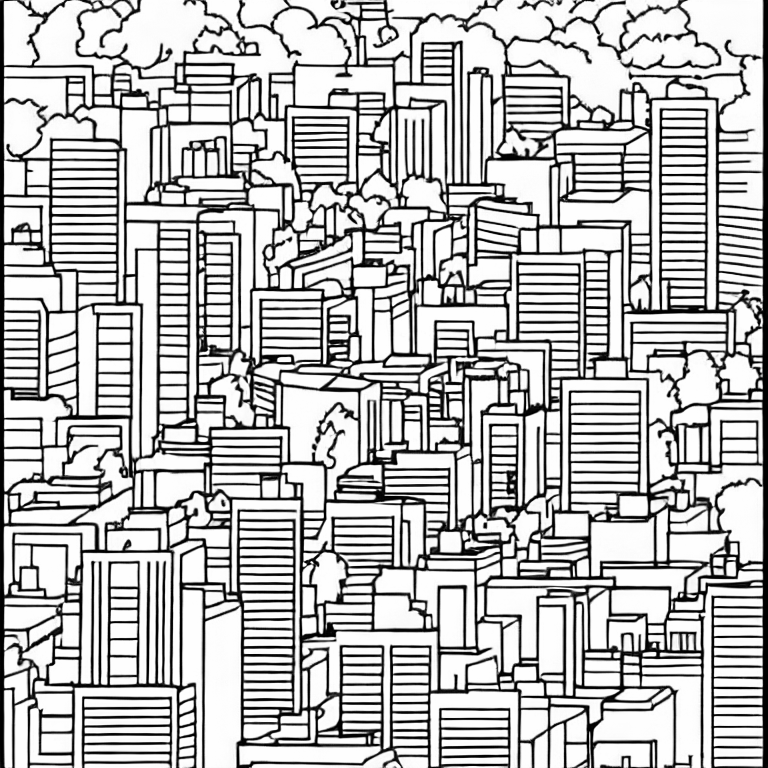 Coloring page of sanjose city