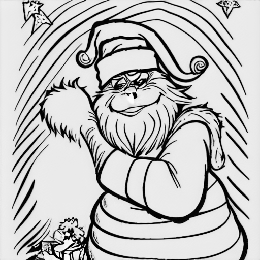 Coloring page of santa the grinch