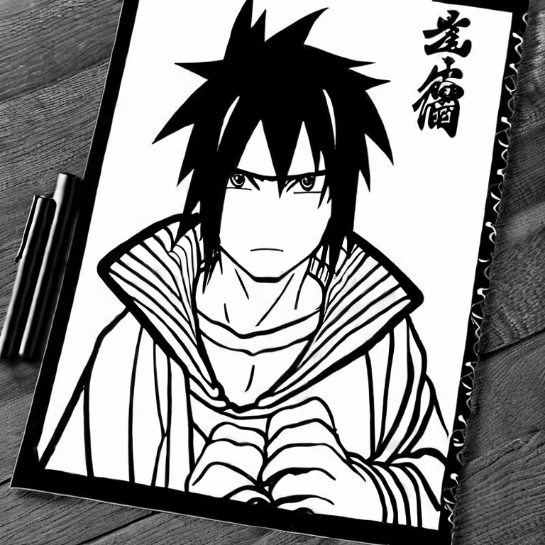Coloring page of sasuke