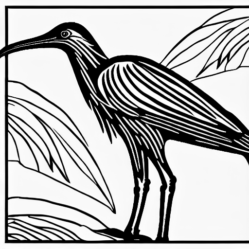 Coloring page of scarlet ibis