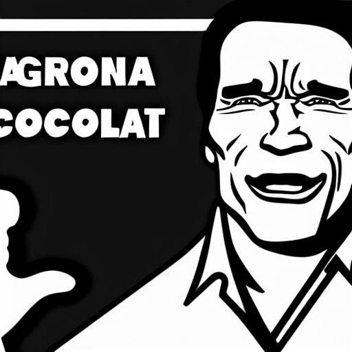 Coloring page of schwarzenegger saying chocolate in sign language