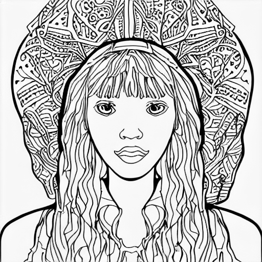 Coloring page of self portrait
