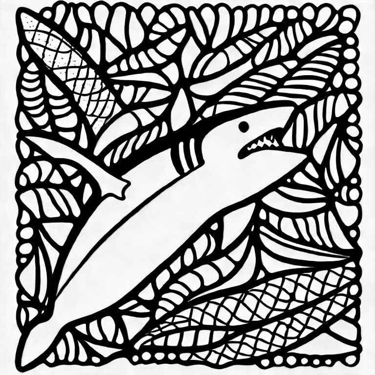 Coloring page of shark