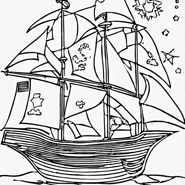 Coloring page of ship