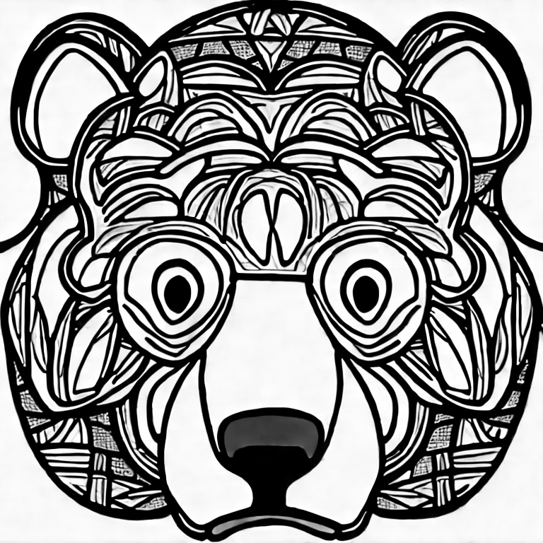 Coloring page of simple bear caby