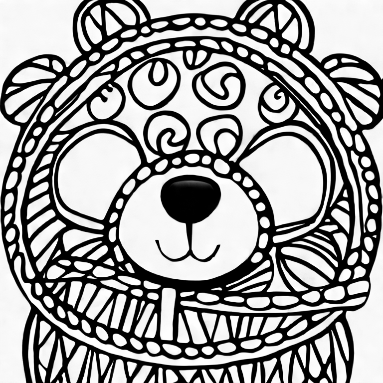 Coloring page of simple bear caby for cild