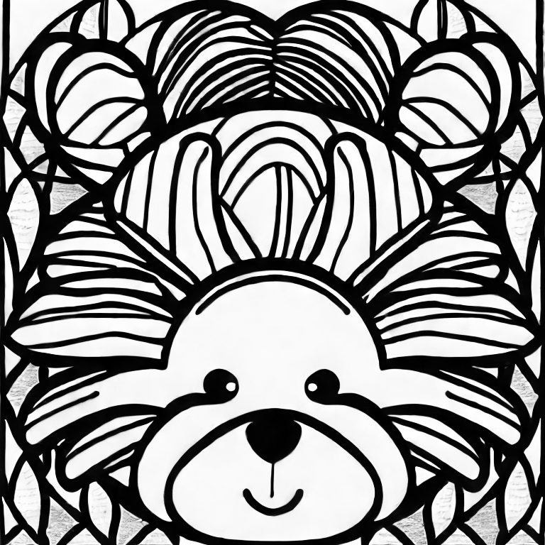 Coloring page of simple bear caby no lines