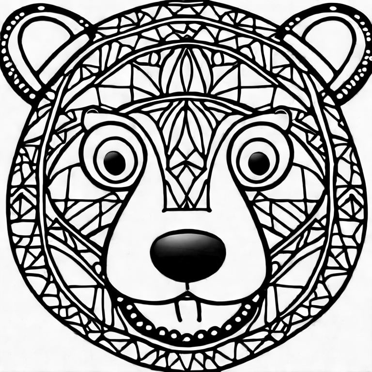 Coloring page of simple bear caby to color