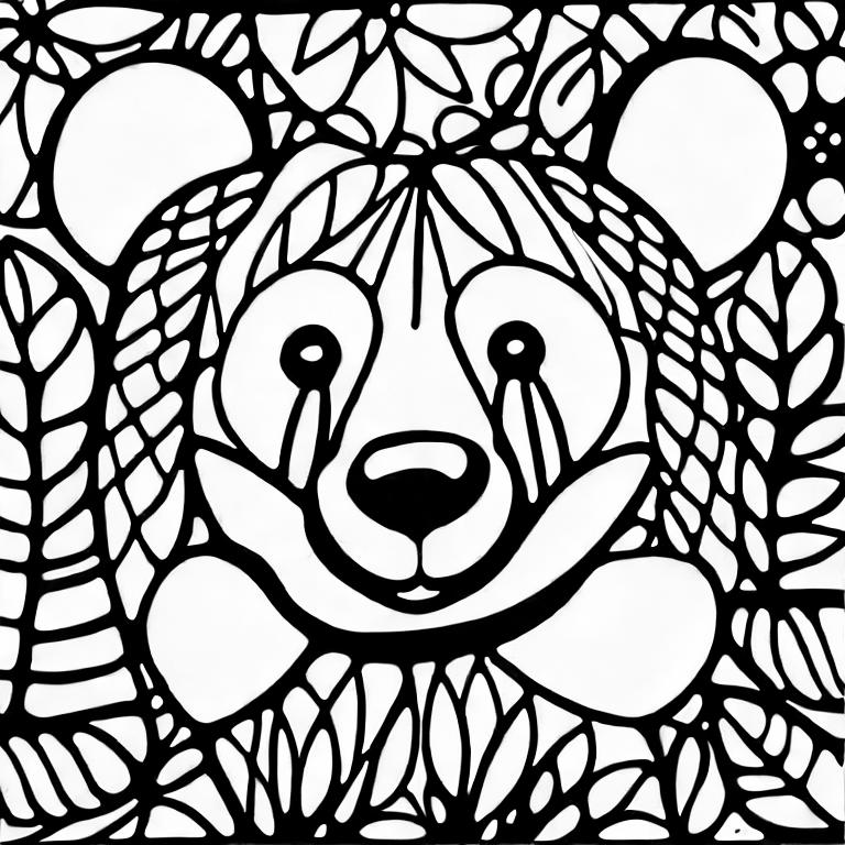 Coloring page of simple bear to color