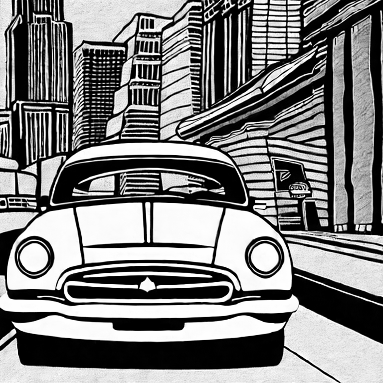 Coloring page of simple car