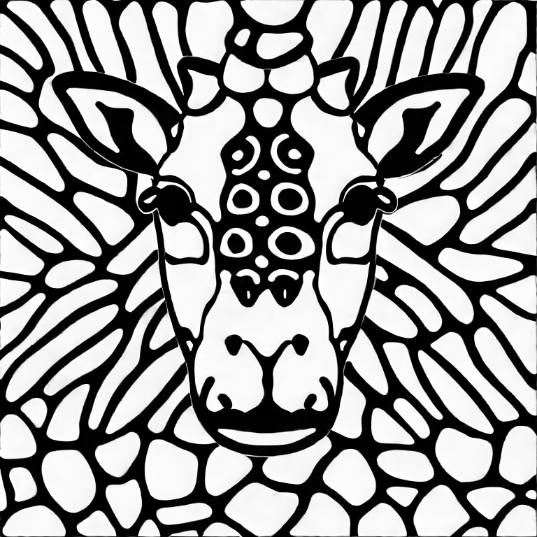 Coloring page of simple girafe