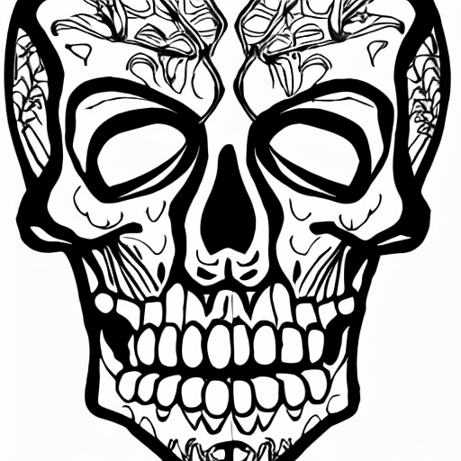 Coloring page of skeleton