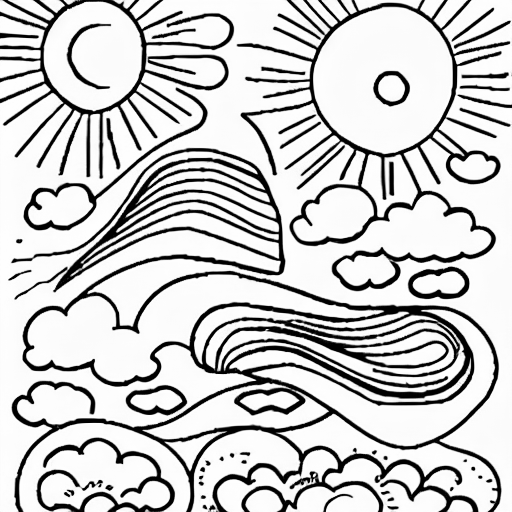 Coloring page of sky