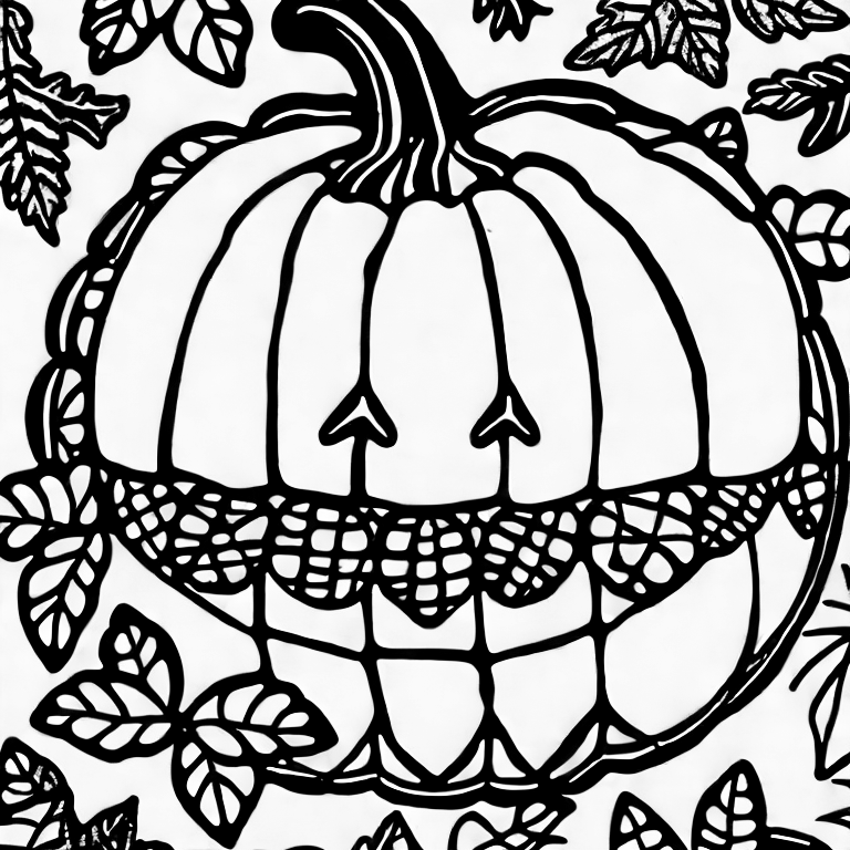 Coloring page of smiling pumpkin