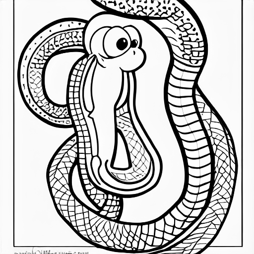 Coloring page of snake smile