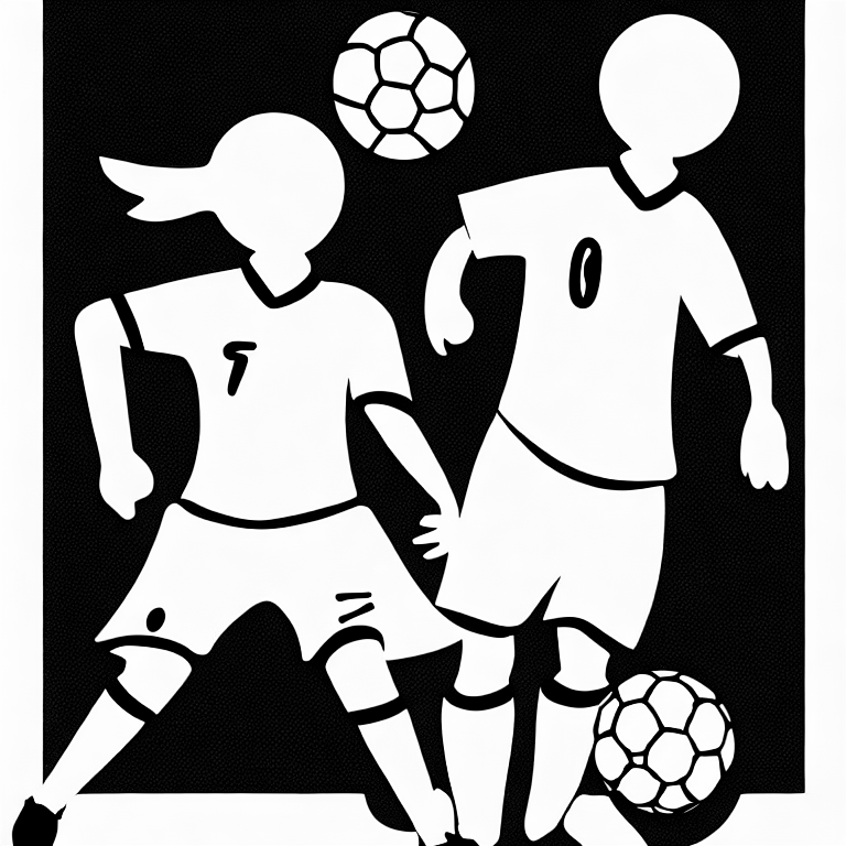 Coloring page of soccer player