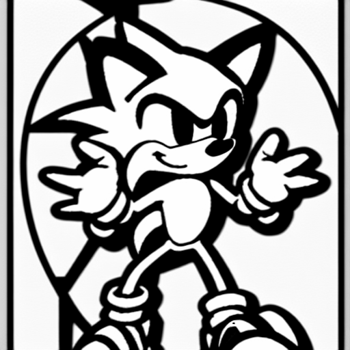 Coloring page of sonic the hedgehog