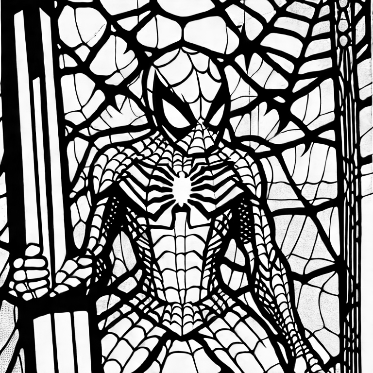 Coloring page of spiderman