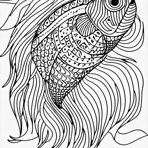 Coloring page of spirit animal fish