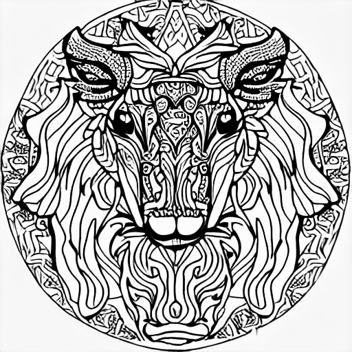 Coloring page of spirit animal mystical