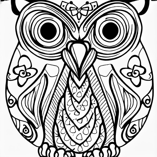 Coloring page of spirit animal owls
