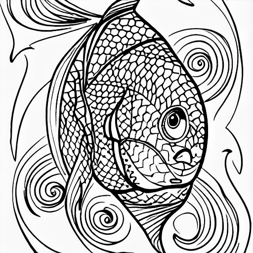 Coloring page of spirit fish