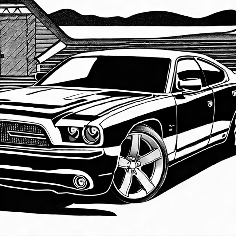 Coloring page of srt charger