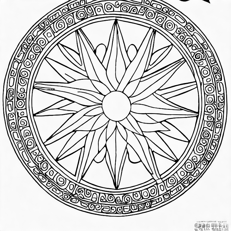 Coloring page of star medallion