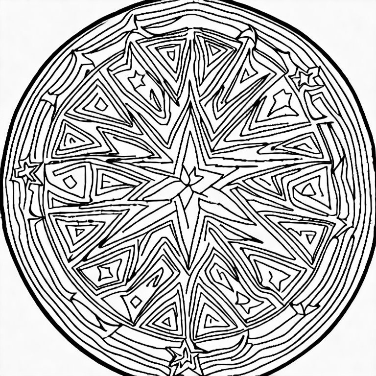 Coloring page of star medallion