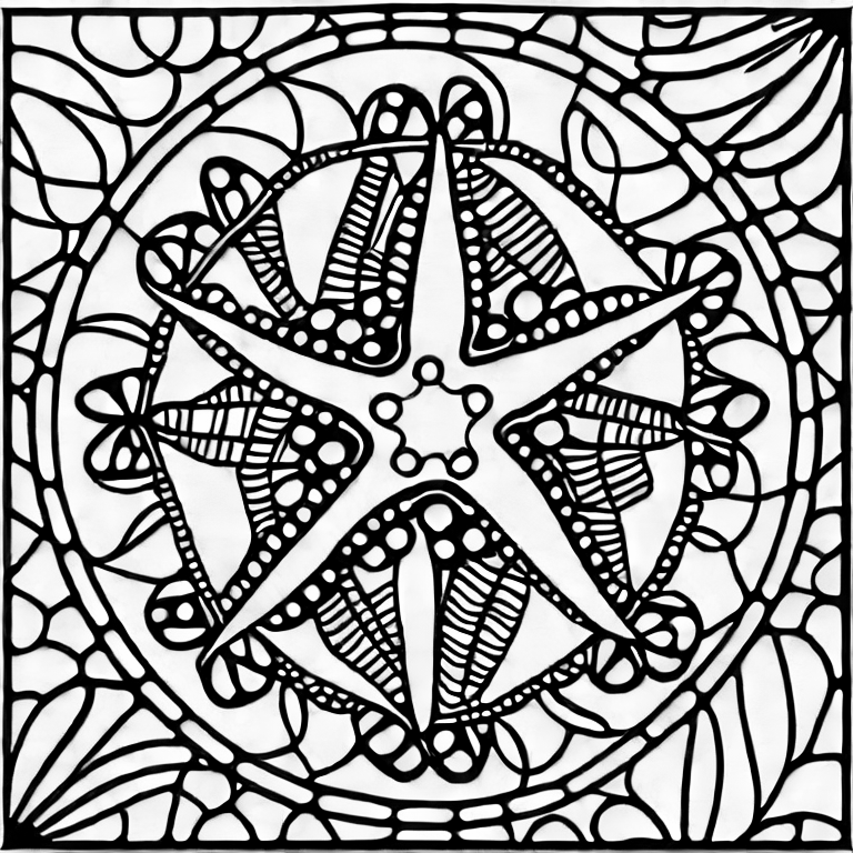 Coloring page of starfish