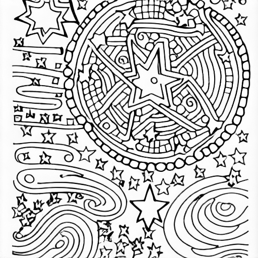Coloring page of stars
