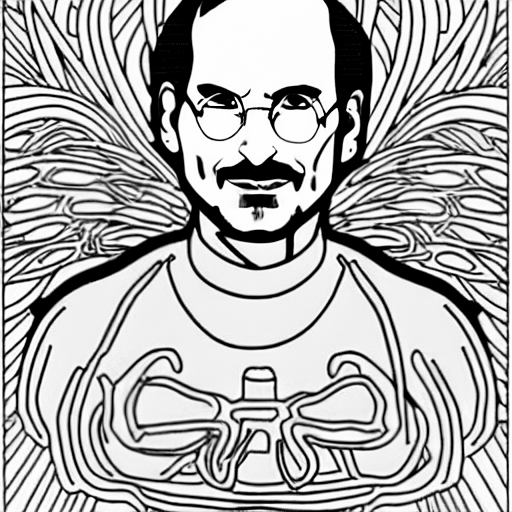 Coloring page of steve jobs