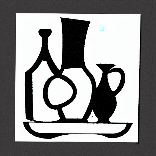 Coloring page of still life painting