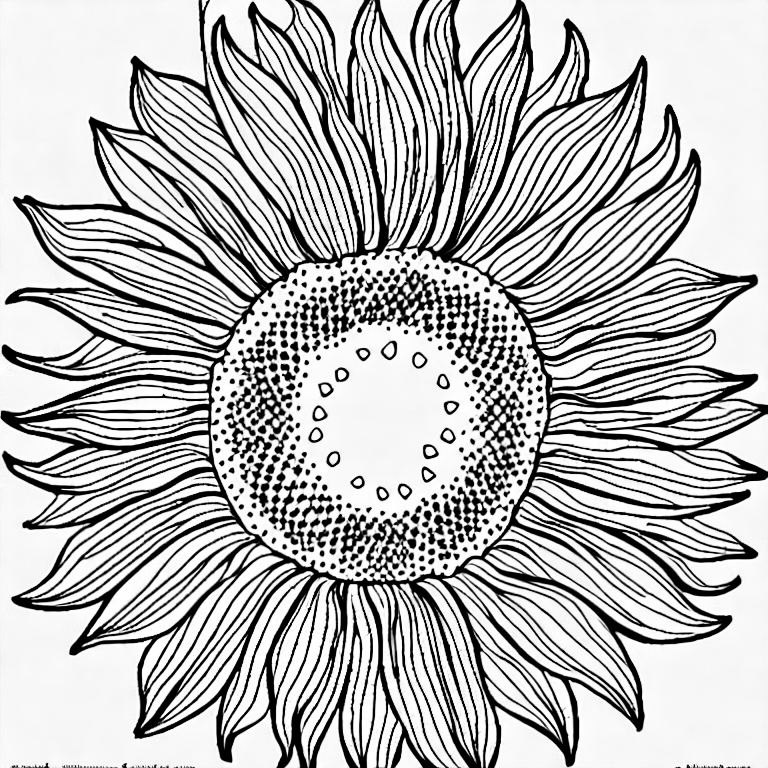 Coloring page of sun flower