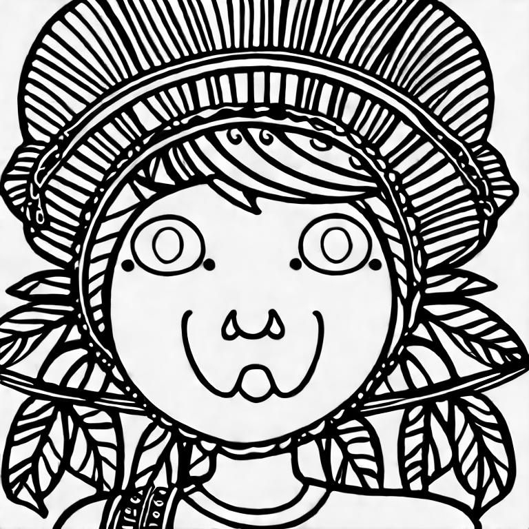 Coloring page of sun girl