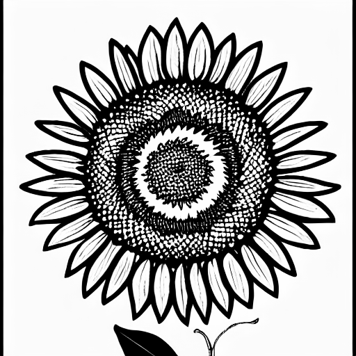 Coloring page of sunflower
