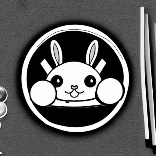 Coloring page of sushi rabbit