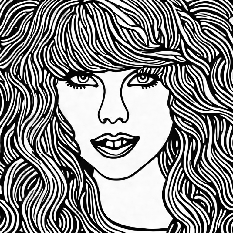 Coloring page of taylor swift