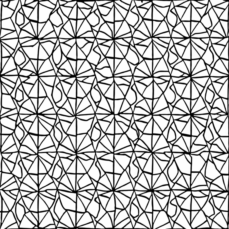 Coloring page of tessellations geometric shapes