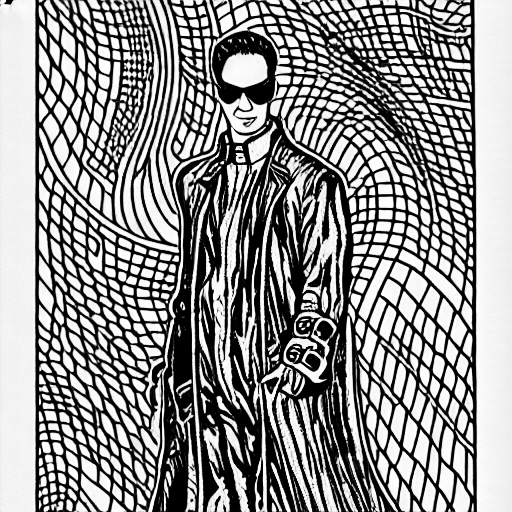 Coloring page of the matrix