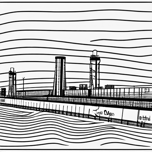Coloring page of the soo locks