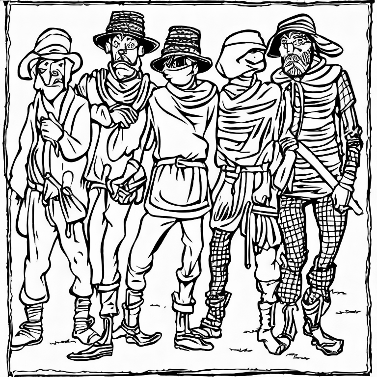 Coloring page of the three robbers