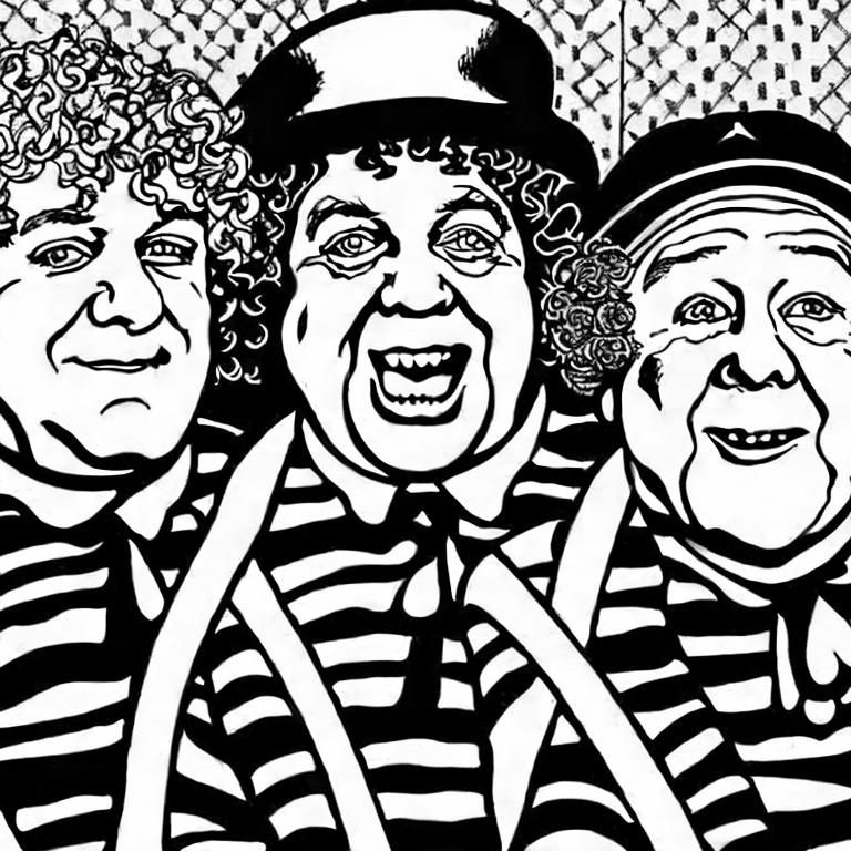 Coloring page of the three stooges