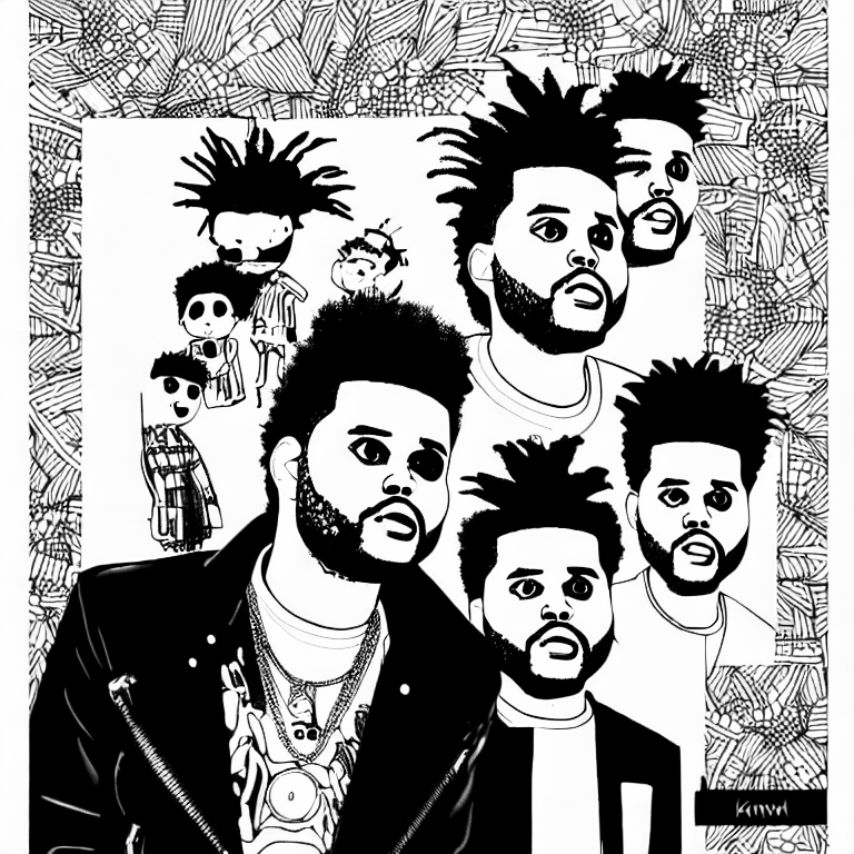 Coloring page of the weeknd