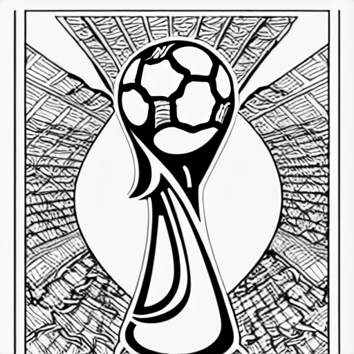 Coloring page of the winner of football world cup 2022